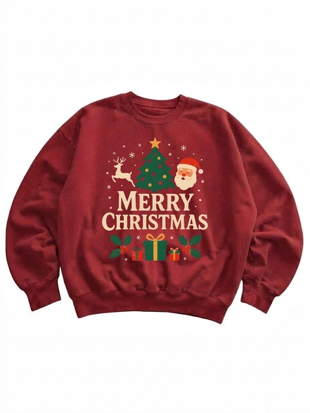 Gildan Merry Christmas Graphic Sweatshirt in Red